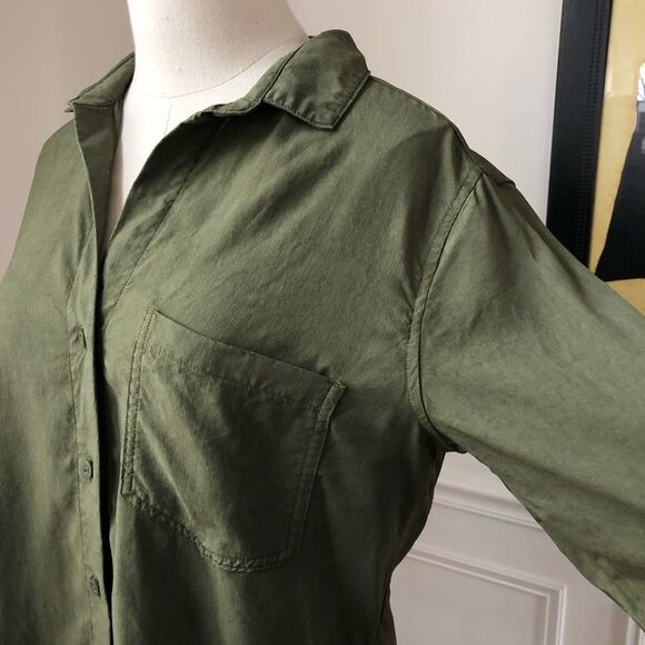 CLOTH & STONE Fray Hem BD Shirt Burnt Olive S - Picture 4 of 10